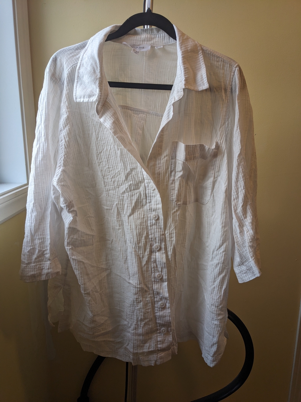 Penningtons Gauze Lightweight White Women's Button-Up Shirt